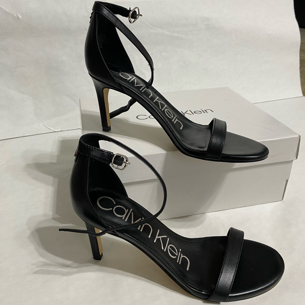 Calvin Klein Black Ankle Strap Heels